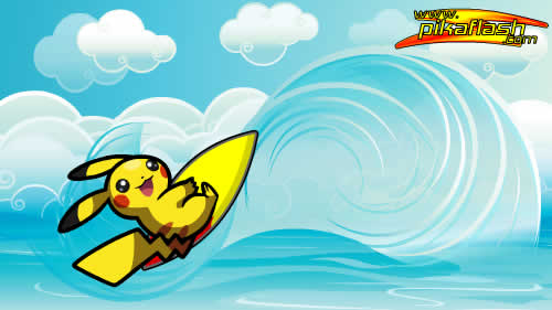 wallpaper surfing pikachu
